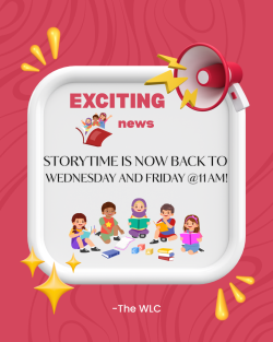 Story Time: Now Wednesdays & Fridays at 11! thumbnail