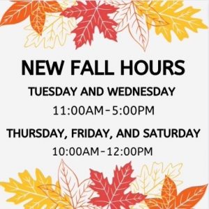 WINTER HOURS!! Thumbnail